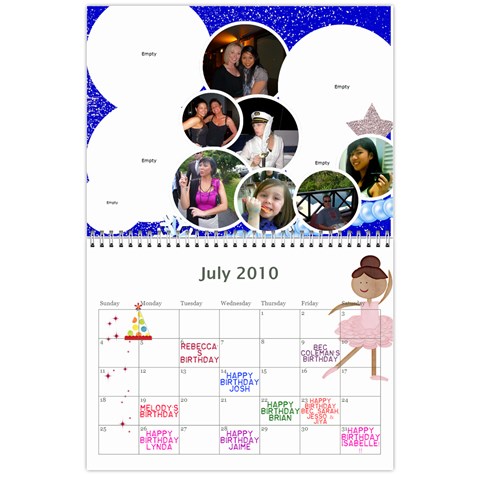 My 18m Calendar By Jem Jul 2010
