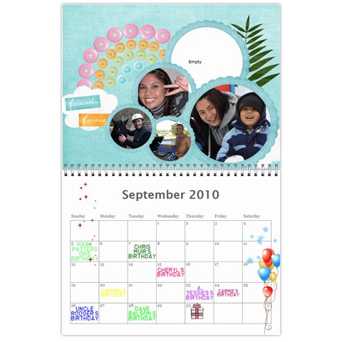 My 18m Calendar By Jem Sep 2010