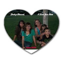 mouse pad of me and the kids june 2010 - Heart Mousepad
