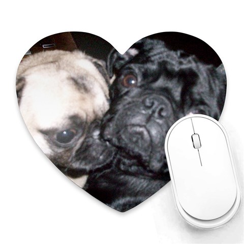 Pug Heart Mousepad By Christy Front