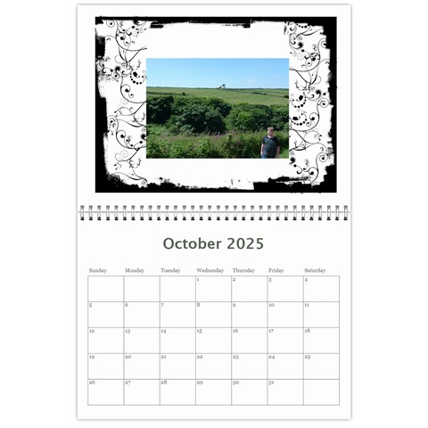 Classic Swirly Grunge  2025 Calendar  By Catvinnat Oct 2025