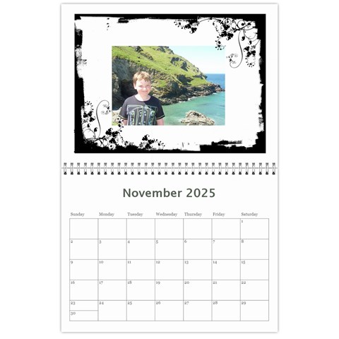 Classic Swirly Grunge  2025 Calendar  By Catvinnat Nov 2025