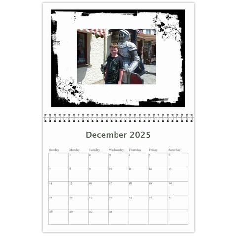 Classic Swirly Grunge  2025 Calendar  By Catvinnat Dec 2025