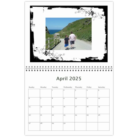 Classic Swirly Grunge  2025 Calendar  By Catvinnat Apr 2025
