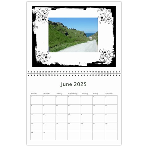 Classic Swirly Grunge  2025 Calendar  By Catvinnat Jun 2025