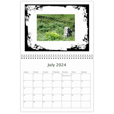 Classic Swirly Grunge  2024 Calendar  By Catvinnat Jul 2024