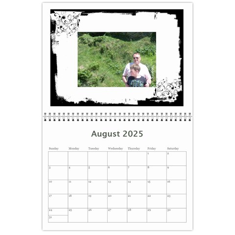 Classic Swirly Grunge  2025 Calendar  By Catvinnat Aug 2025