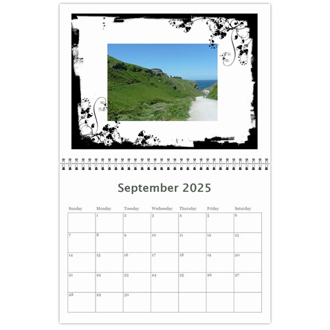 Classic Swirly Grunge  2025 Calendar  By Catvinnat Sep 2025
