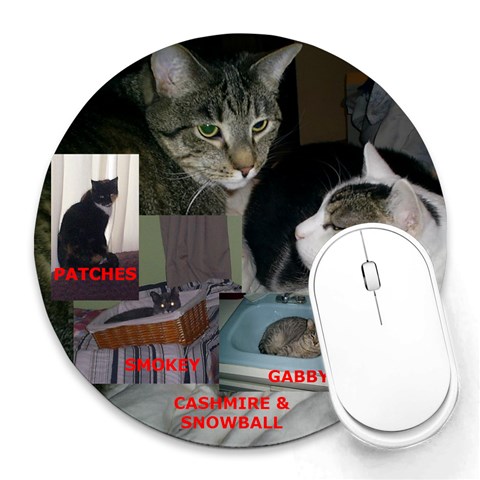 Cats By Debbie 8 x8  Round Mousepad - 1