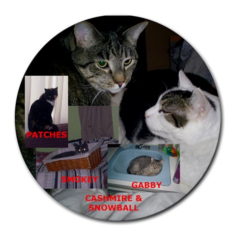 Cats By Debbie 8 x8  Round Mousepad - 1