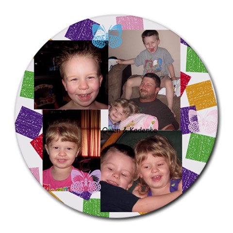 Owen & Kadence Wright By Tiffany Halter 8 x8  Round Mousepad - 1