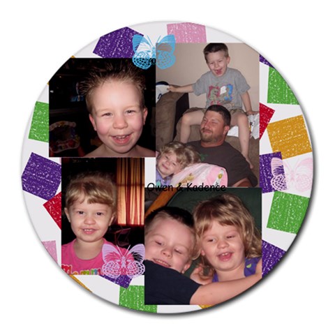 Owen & Kadence Wright By Tiffany Halter 8 x8  Round Mousepad - 1