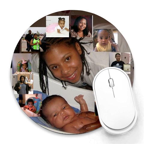 Ari And Marishka Boo By Andrea Josiah 8 x8  Round Mousepad - 1