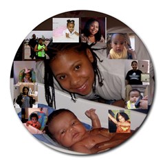 Ari and Marishka Boo - Collage Round Mousepad