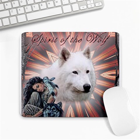 Spirit Of The Wolf Mousepad By Mary Tiller Campbell 9.25 x7.75  Mousepad - 1