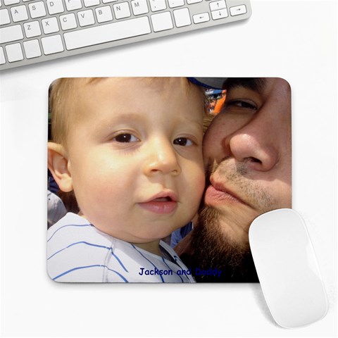 Jackson And Daddy By Debra Montes 9.25 x7.75  Mousepad - 1