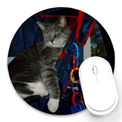 Eddie cat mousepad - Round Mousepad