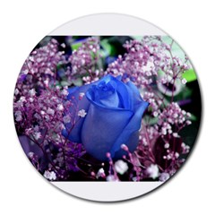 Blue Rose - Round Mousepad