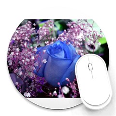 Blue Rose - Round Mousepad