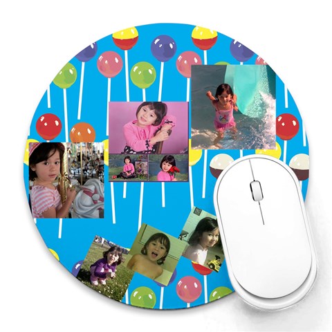 Jia By Gie Liang 8 x8  Round Mousepad - 1
