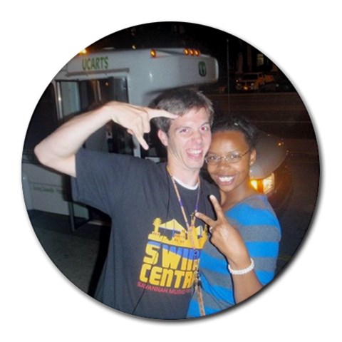 Zach By Titania Kerlegan 8 x8  Round Mousepad - 1