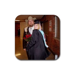 Poppy and the Graduate  Master s and Rank One - Rubber Coaster (Square)