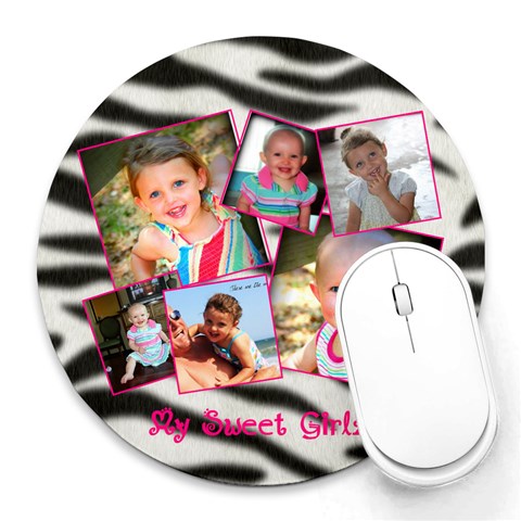 Haley & Hannah By Misty Jones 8 x8  Round Mousepad - 1