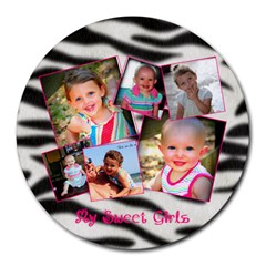 Haley & Hannah - Collage Round Mousepad