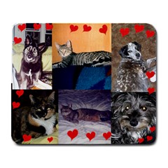 6 with hearts - Large Mousepad