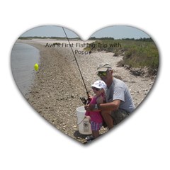 Ava s fishing trip - Heart Mousepad