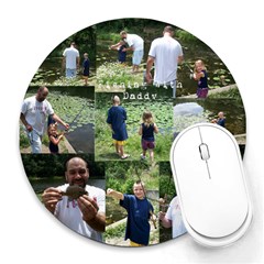 fishing  - Collage Round Mousepad