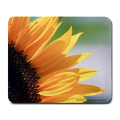 sunflower purrrrty - Large Mousepad