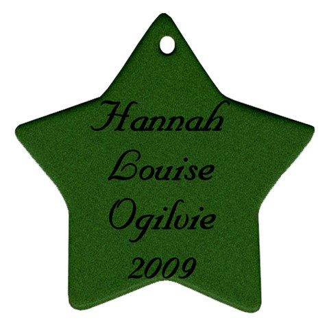 Hannah Ornament 2009 By Sharon Back
