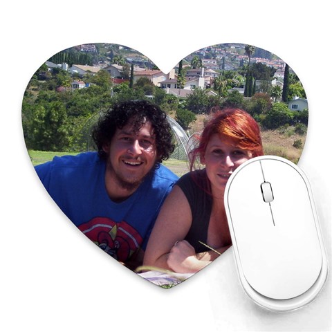 Heart Shape Mouse Pad With My Kids Punims By Rhonda Schonberger Front