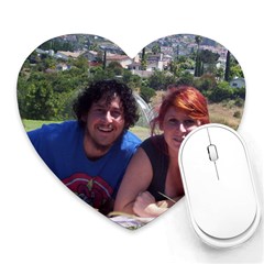 Heart shape mouse pad with my kids punims - Heart Mousepad