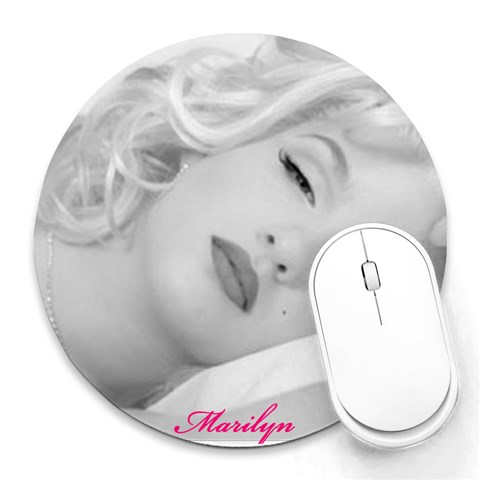 Marilyn Mousepad By Renee Rentfro 8 x8  Round Mousepad - 1