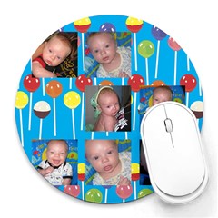 damian mousepad - Collage Round Mousepad