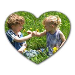 Picking Dandelions - Heart Mousepad