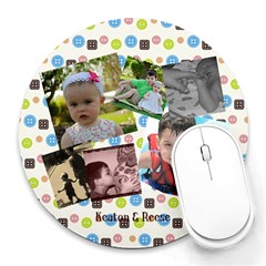 Keaton & Reese - Collage Round Mousepad