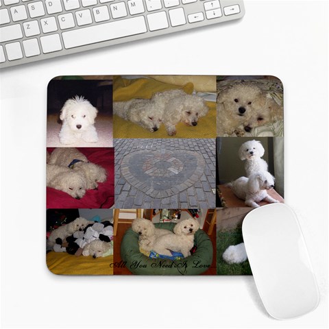 Bichon Love By Sheila Clubb 9.25 x7.75  Mousepad - 1