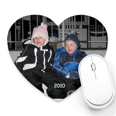 snow bunnies mouse pad - Heart Mousepad