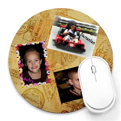 My three kiddos - Collage Round Mousepad