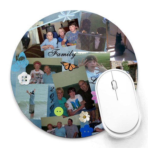 My Mouse Pad 2 By Jenie Card Musser 8 x8  Round Mousepad - 1