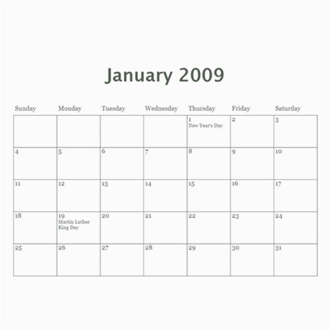 Calendar 2009 By Aileen Feb 2009