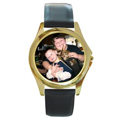 my 2 boys - Round Gold Metal Watch