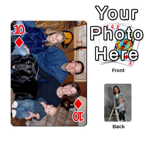 Personalized Playing Cards By Jennfer Front - Diamond10