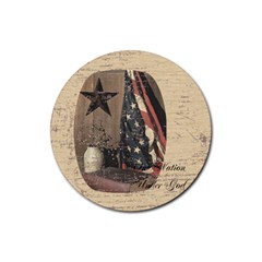 One Nation Under God Round Coaster - Rubber Coaster (Round)