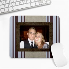 blue wedding - Large Mousepad