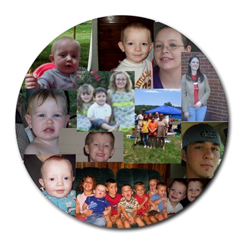 My Family Mousepad By Sharon Bowen 8 x8  Round Mousepad - 1