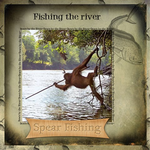 Orangatang Spear Fishing Page By Danielle Christiansen 12 x12  Scrapbook Page - 1